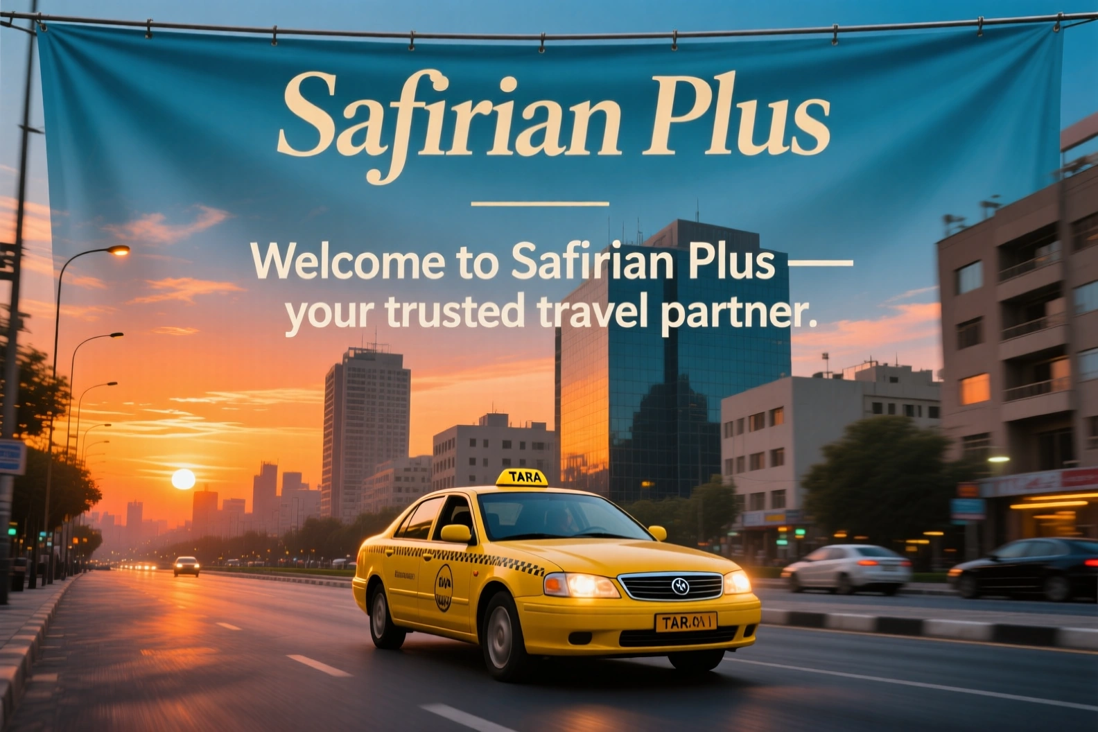 Safiran Plus Taxi Banner Tehran